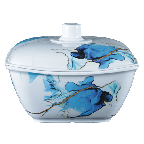 Lidded Square Storage Bowl - Color: White