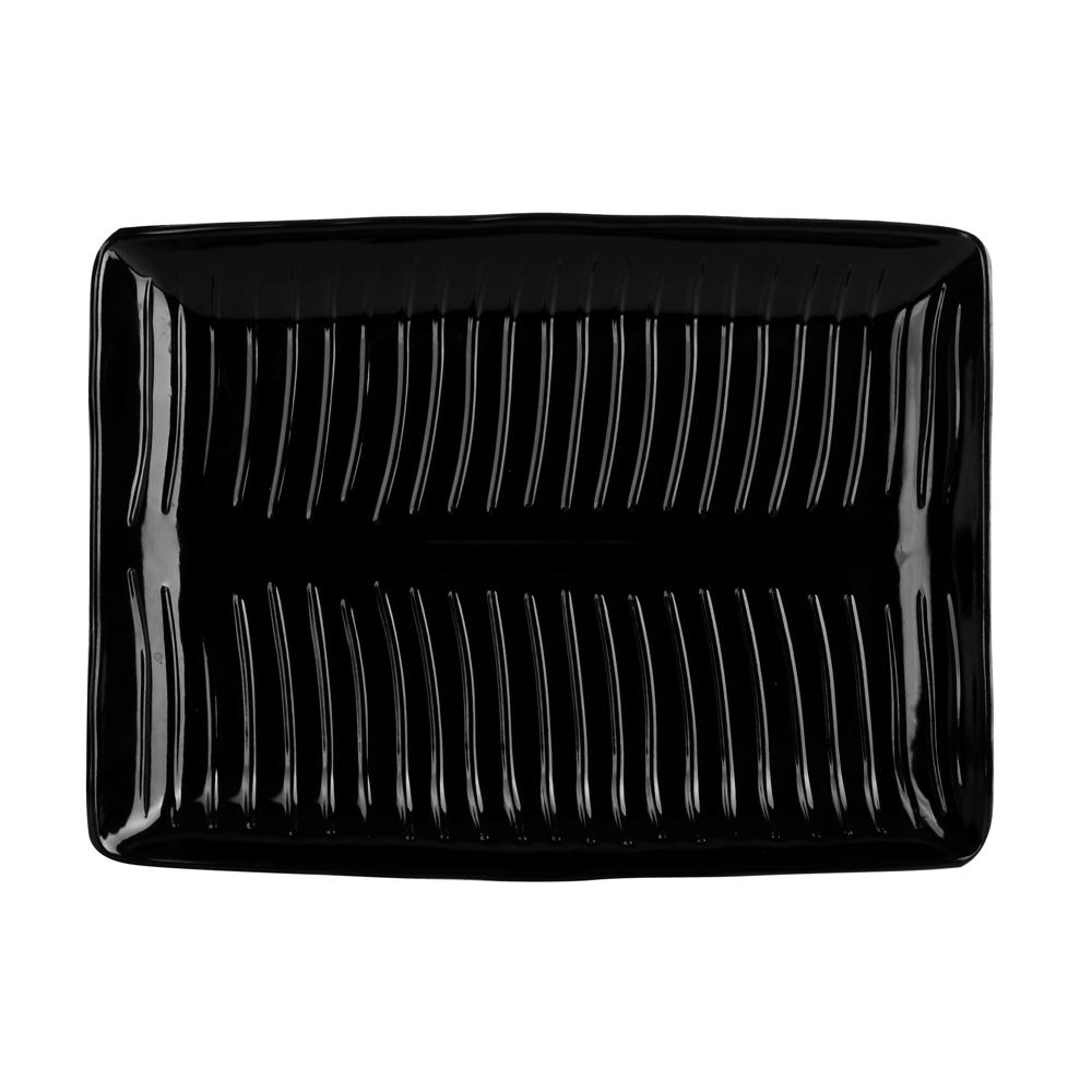 Long Platter - Glossy Black Finish | High-quality Material, Ideal For Serving And Entertaining
