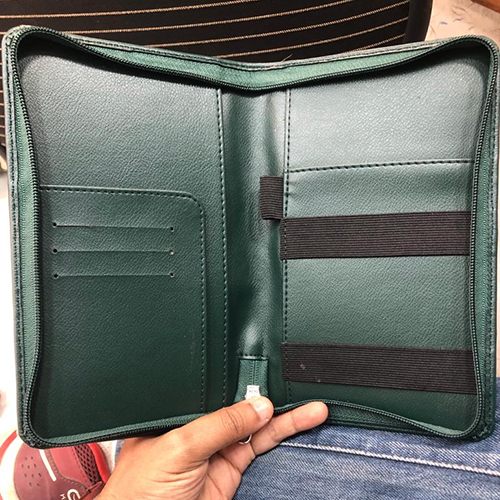 Green Vegan Leather Travel Wallet