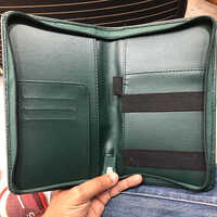 Green Vegan Leather Travel Wallet
