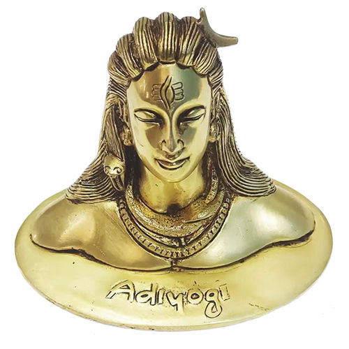 Brown Brass Adiyogi Shiva Statue