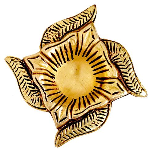 Square Brass Diya