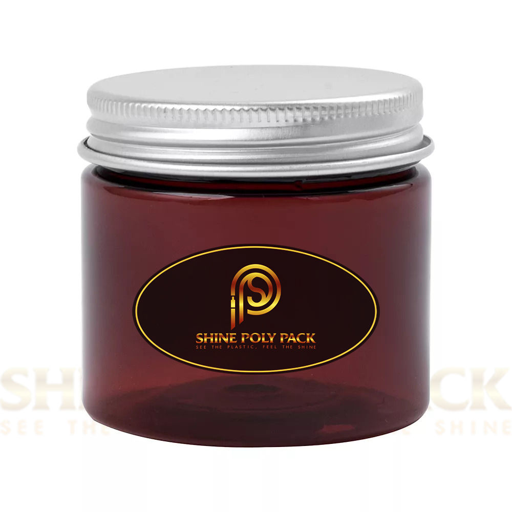 50gm 100gm ROUND JAR WITH ALUMINIUM CAP