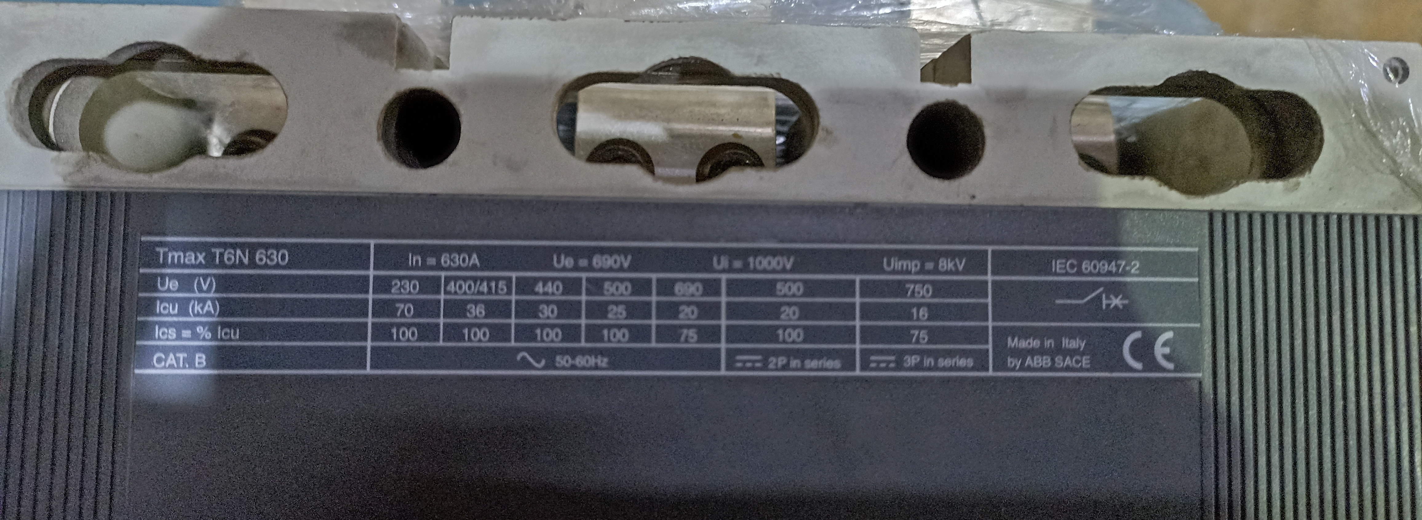 ABB (Tmax T6N 630) 800A 3P MCCB