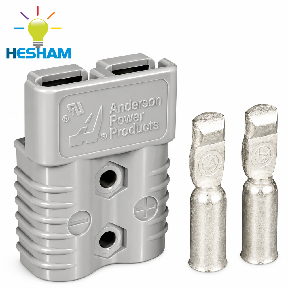Forklift Battery Connectors - Polycarbonate Material, Silver Color | 2-pin Design, 15v Dc Power Supply, 1.5kg Weight