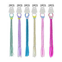 मल्टीकलर माउस पॉइंटेड ब्रेडेड हेयर एक्सटेंशन बैंड