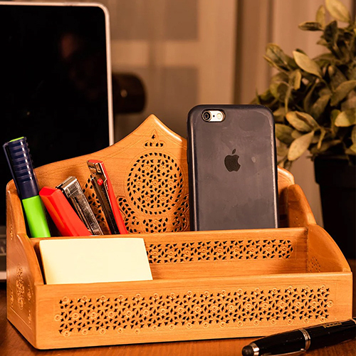 Wooden Jaali Stationery - Paper Holder