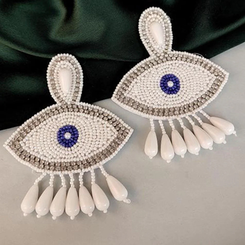 Embroidery Earring Optima Handmade Evil Eye Beaded Earrings