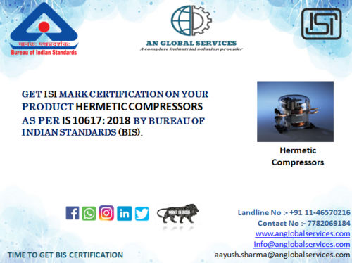 Hermetic compressor ISI Certification