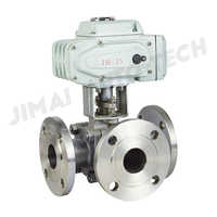 Electric Three Way Flange Ball Valve Application: Industrial