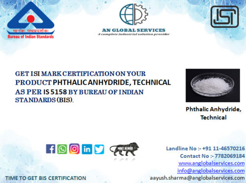 Phthalic Anhydride Isi Certification