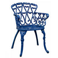 Garden blue cast aluminium chair