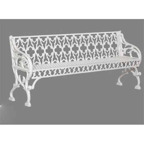 Beautiful white outdoor cast iron sofa