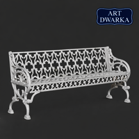 Beautiful white outdoor cast iron sofa