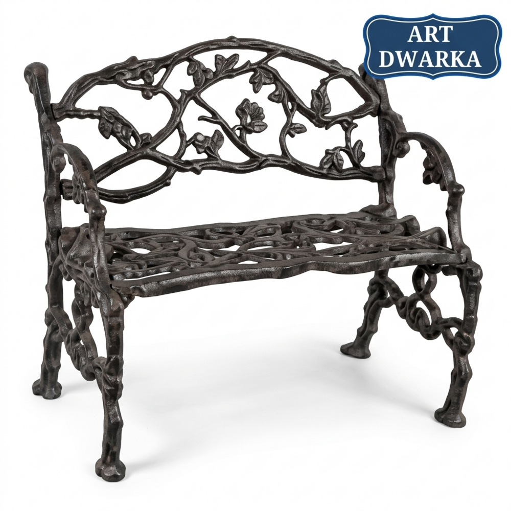 Designer black cast iron sofa