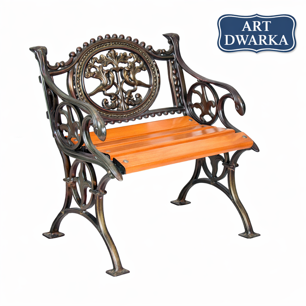 Royal Single Seater Sofa - Cast Iron, Black | Modern Design, Durable Indian Style