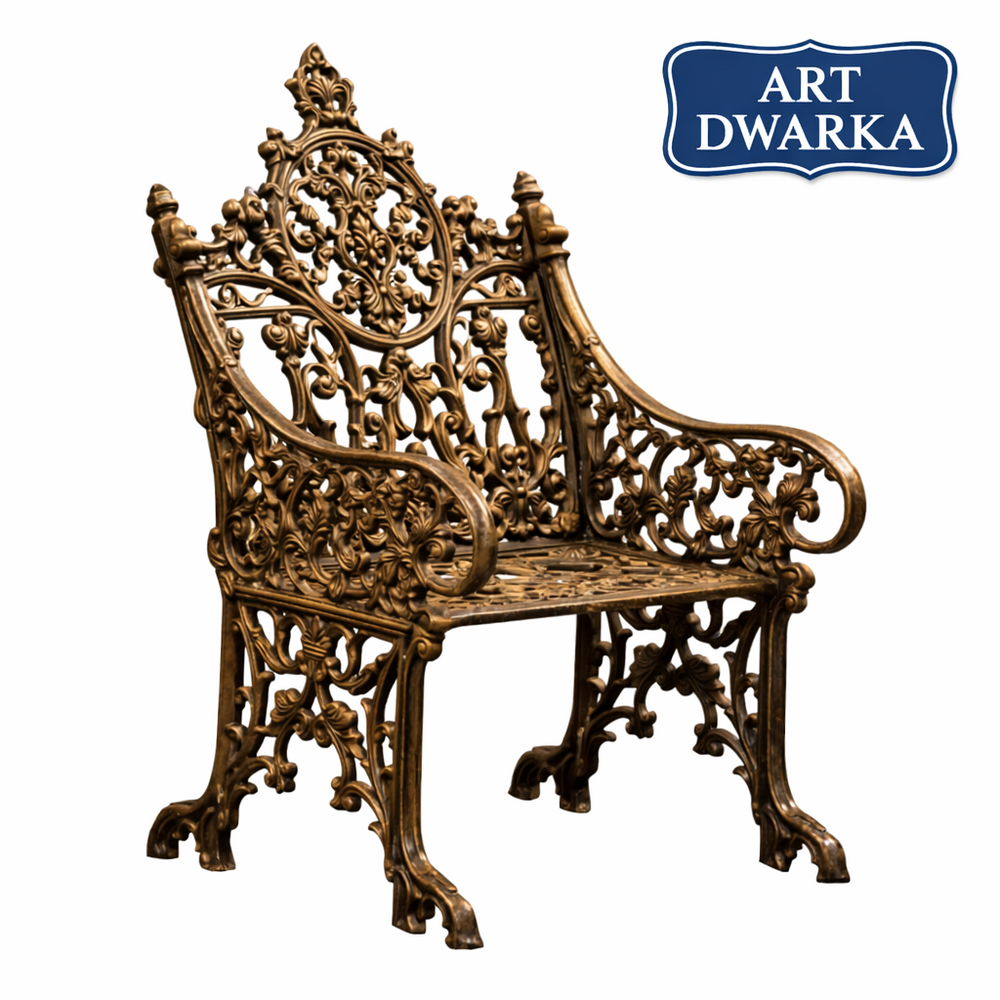 Golden Single Seater Royal Cast Iron Sofa