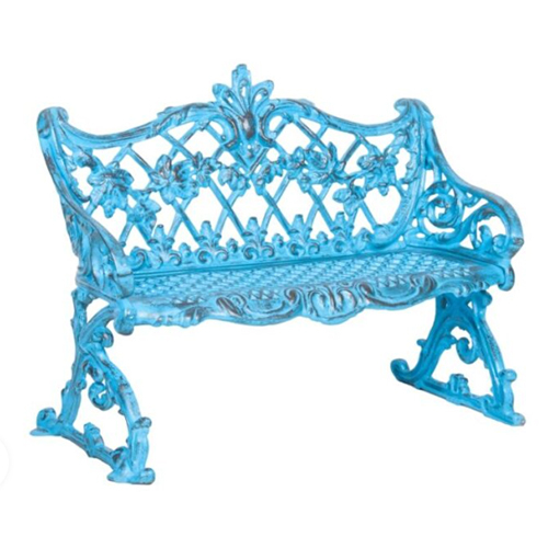 Luxurious blue cast iron sofa