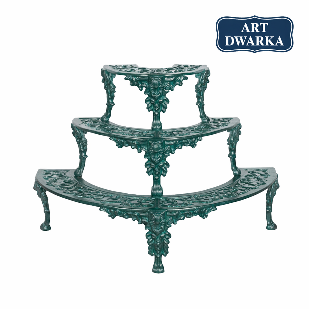 Beautiful Multiple Pots Cast Iron Planter Stand - Color: Black (Powder Coated)