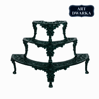 Beautiful Multiple Pots Cast Iron Planter Stand - Color: Black (powder Coated)