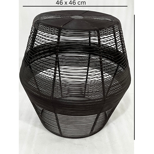 Designer black round iron stool