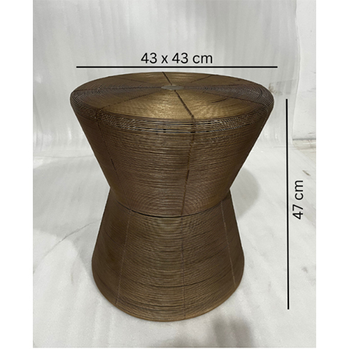 Golden round iron stool