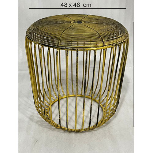 Yellow round multipurpose iron stool