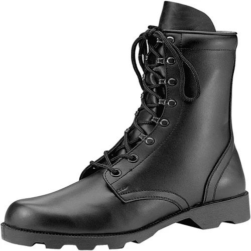 Black Mens High Ankle Army Shoes