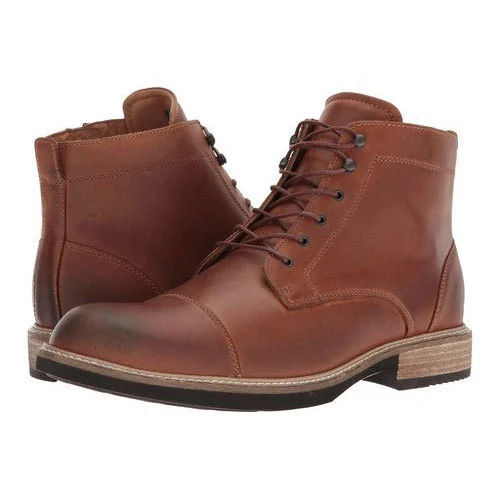 Tpr Mens High Ankle Brown Leather Boots