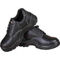 Mens Low Ankle Safety Shoes - Leather Upper, Customized Size, Black | Slip-on Design, Eva Insole For Maximum Comfort, Durable Warranty
