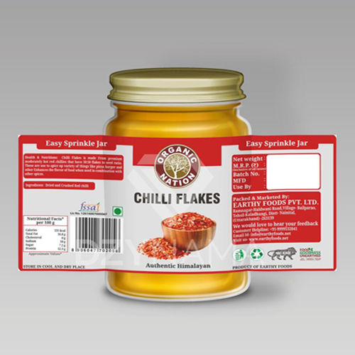 Chilli Flakes Labels Printing Service