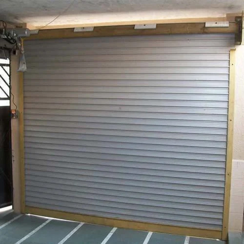 Automatic Rolling Shutter - Aluminium, 40 mm Thickness, 8 Feet Height - Silver Color, Motorized Operation, Exterior Insulation