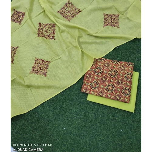 Ajharkh Pirent With Applick Work Dress Material