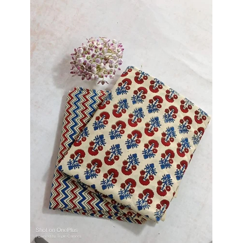 Attractive Look Ajrakh Print Cotton Dress Material - Attributes: Washable