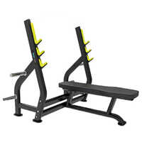 Olympic Flat Bench - Durable Black Adjustable Bench | Commercial Grade, Manual & Automatic Modes, 600 Lbs Capacity, Versatile For Various Exercises