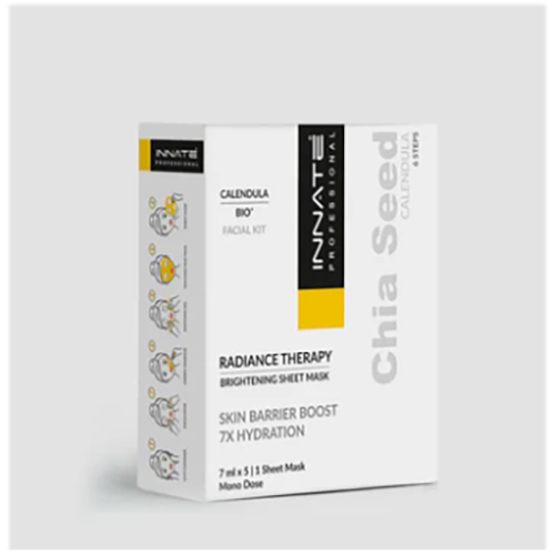 Chia Seed Calendula Facial Kit - Sheet Mask Trial Pack, No Side Effects, Keep Dry & Cool