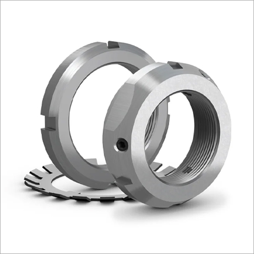 Km Lock Nut - Steel, Silver Finish | Polished For Industrial Use