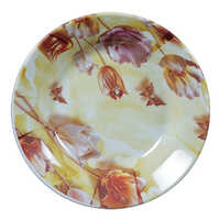 8 Inch Soup Plate - Glossy White Finish | Printed Design, Good Quality Material, Ideal For Serving Soups And Stews