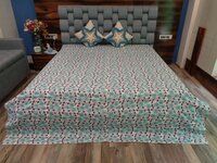 Cotton Hand Block Printed Kantha Bed Cover