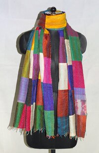 Vintage Silk Kantha Patchwork Scarves