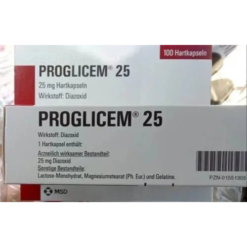 MSD Diazoxide 25mg Capsule  Proglicem Packaging Type Strips