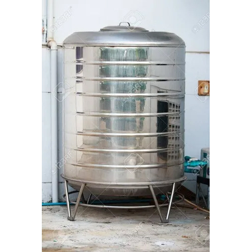 Silver Stainless Steel Water Storage Tank