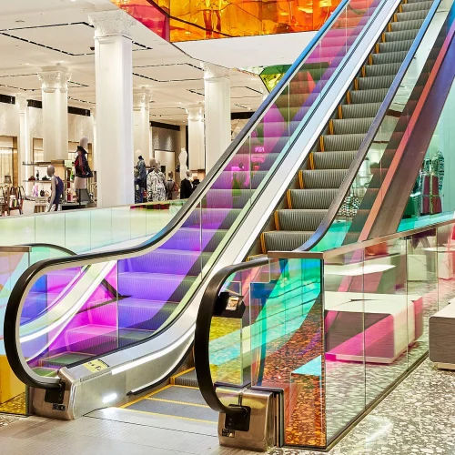 Transparent Escalator Cabin Toughened Glass