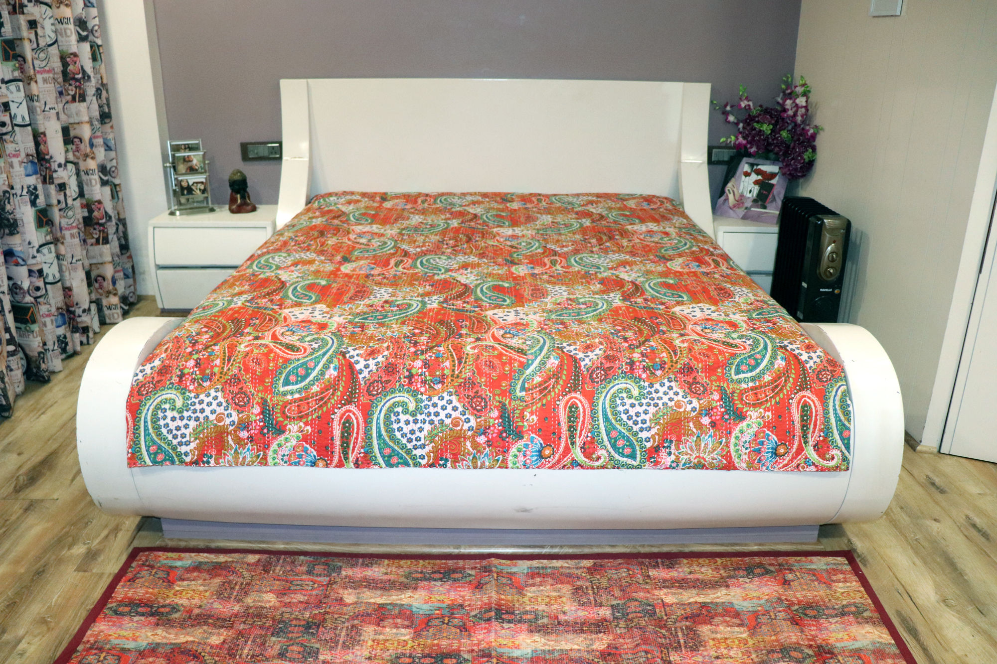 Paisly Design Kantha Bedcover