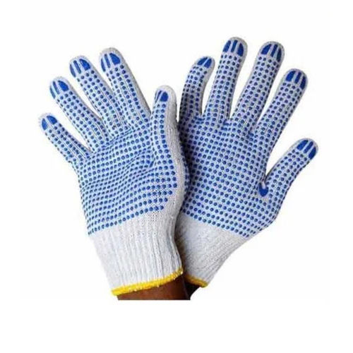 Blue 8Oz Cotton Or Poly Dotted Gloves