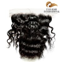100% Virgin Wavy Human Hair Extension Brazilian Hair Bundles With Closure Frontal From South India