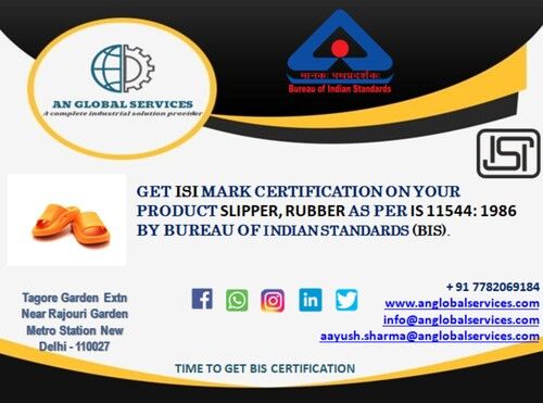 Slipper rubber ISI Certification