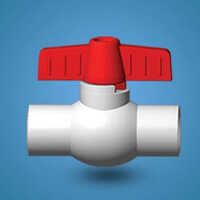 UPVC Ball Valve - UPVC, 1/2-2 Inch, White-Red Color, ASTM Standards | Smooth Flow Path, Chemical Resistance, 1-Year Warranty