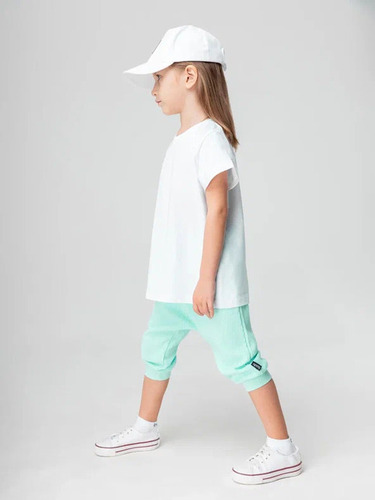 Breeches 6-315U - 100% Cotton, Cropped Length, Mint Color | Child-Friendly, Comfortable Fit, Elastic Waist, Cuffed Bottoms, Loose Style