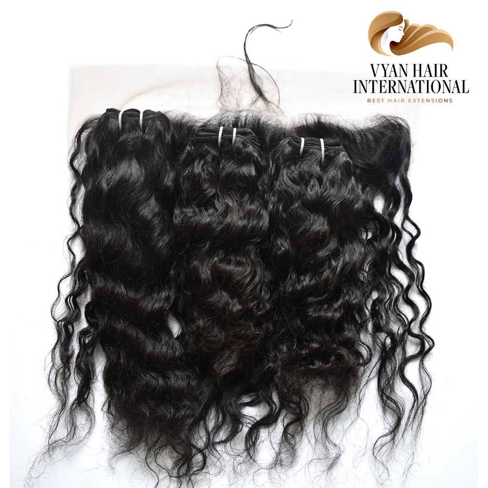 Human Hair Supplier Indian Bundles With Frontal Human Hair 4 Bundles With Closure Curly Indian Hair With Bundles